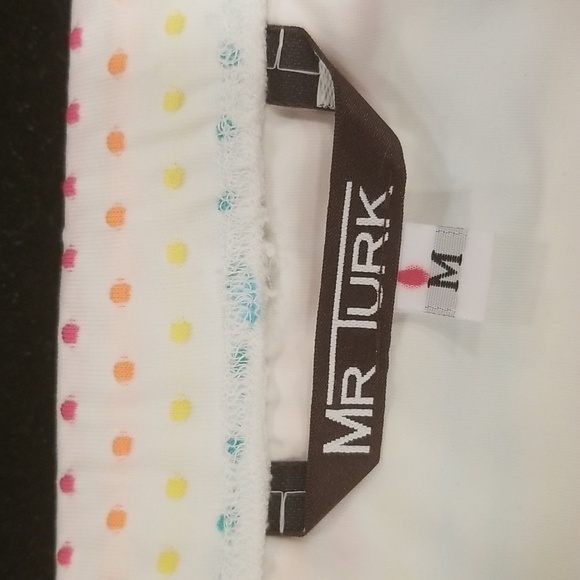 MR TURK Sorrento Swim Trunk ~ White Dotted Stripe Swim Knit Medium M NWOT - Picture 9 of 9